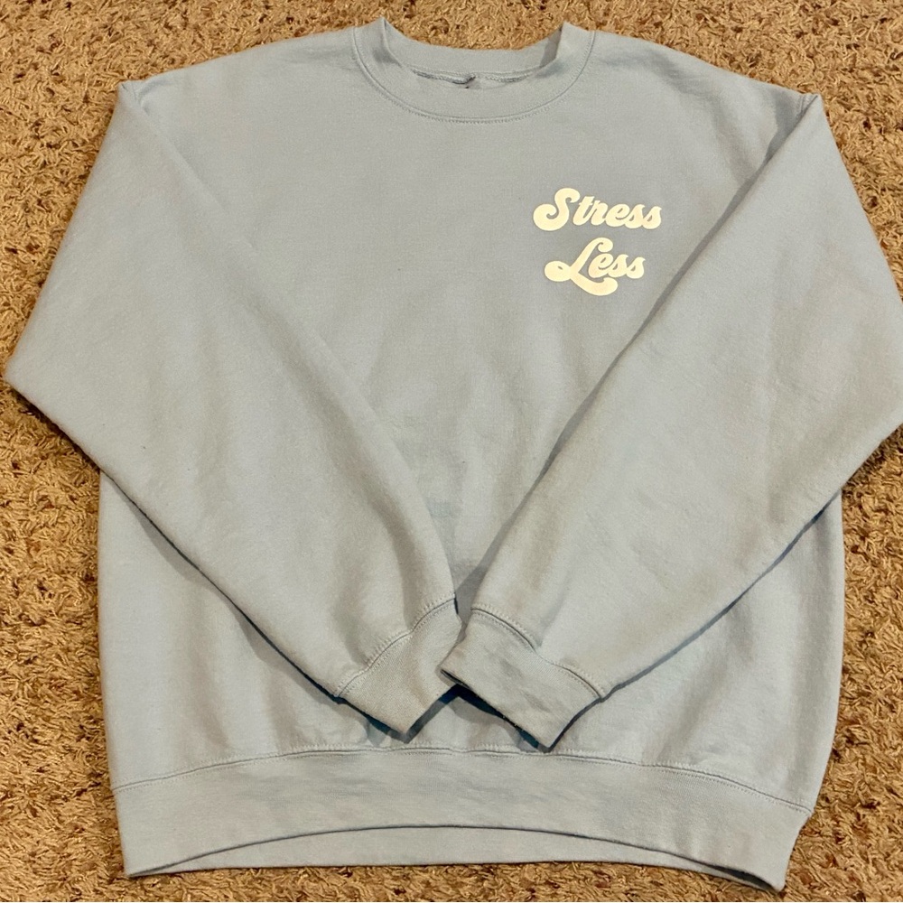 Women’s Altar’d State Revival Stress Less Blue Sweatshirt Small S